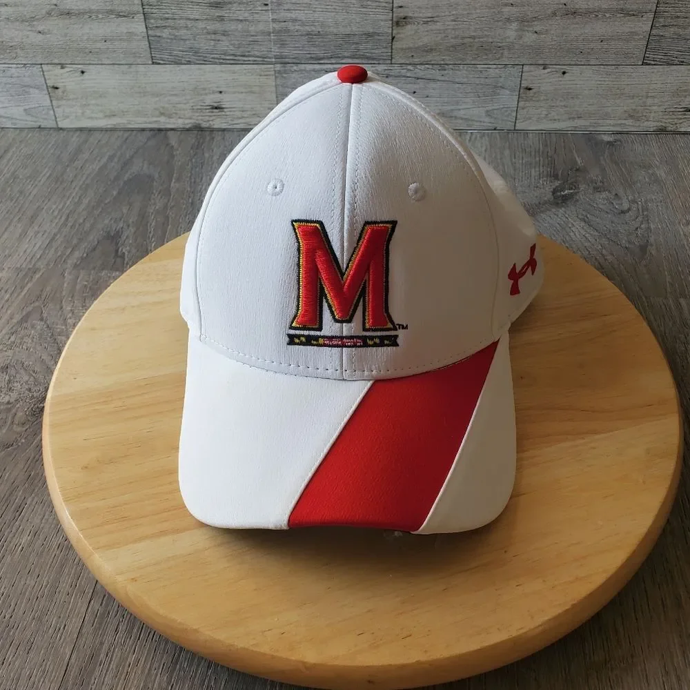 Under Armour MARYLAND OSFM ADJUSTABLE WHITE BASEBALL CAP HAT